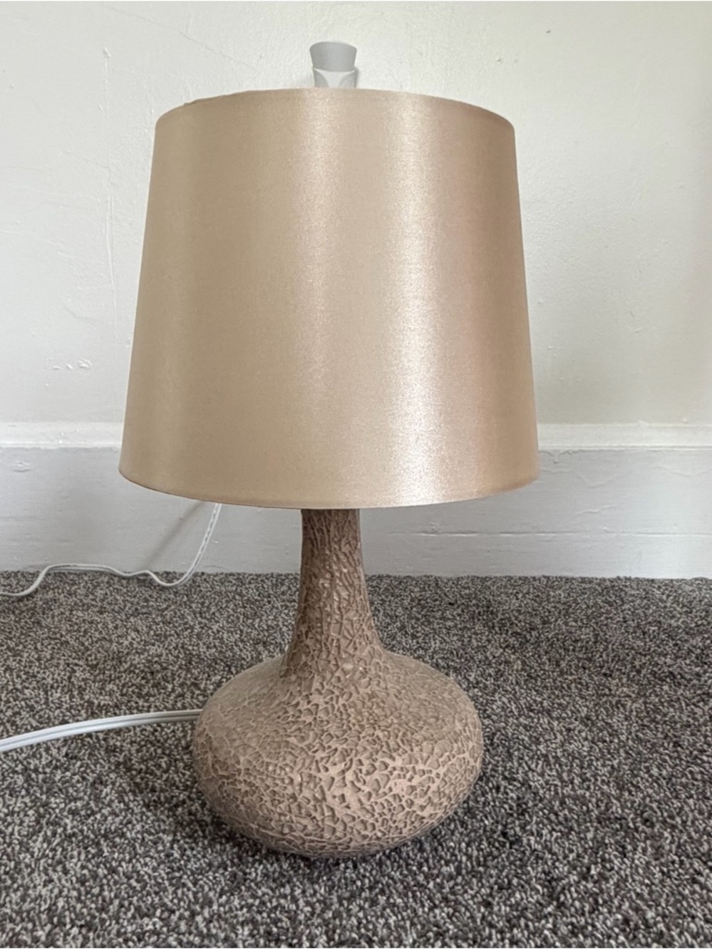 Textured Ceramic Table Lamp with Champagne Shade